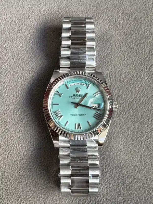 Buy Rolex Day-Date 40 Platinum Ice Blue Replica Watch in UAE