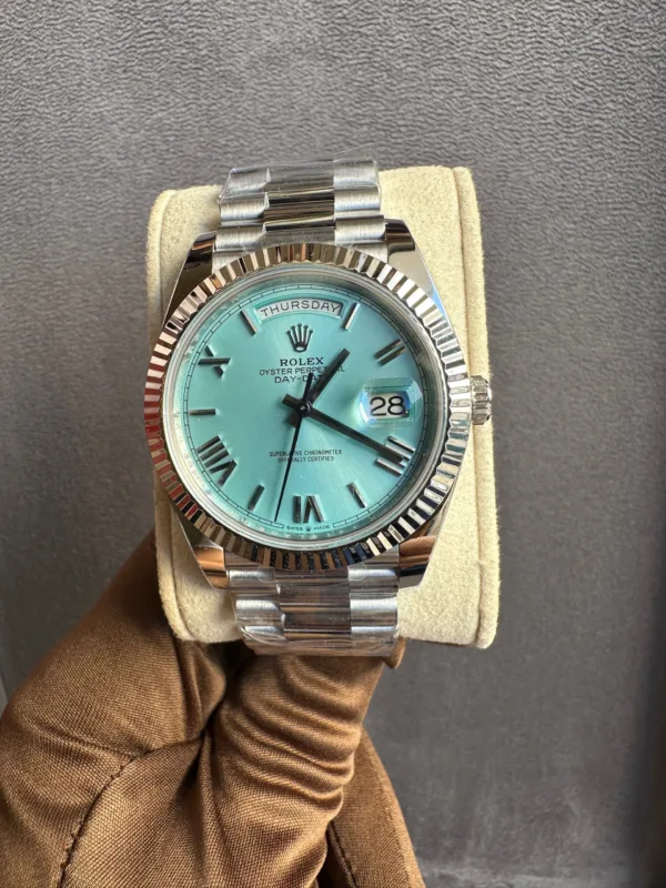 Buy Rolex Day-Date 40 Platinum Ice Blue Replica Watch in UAE